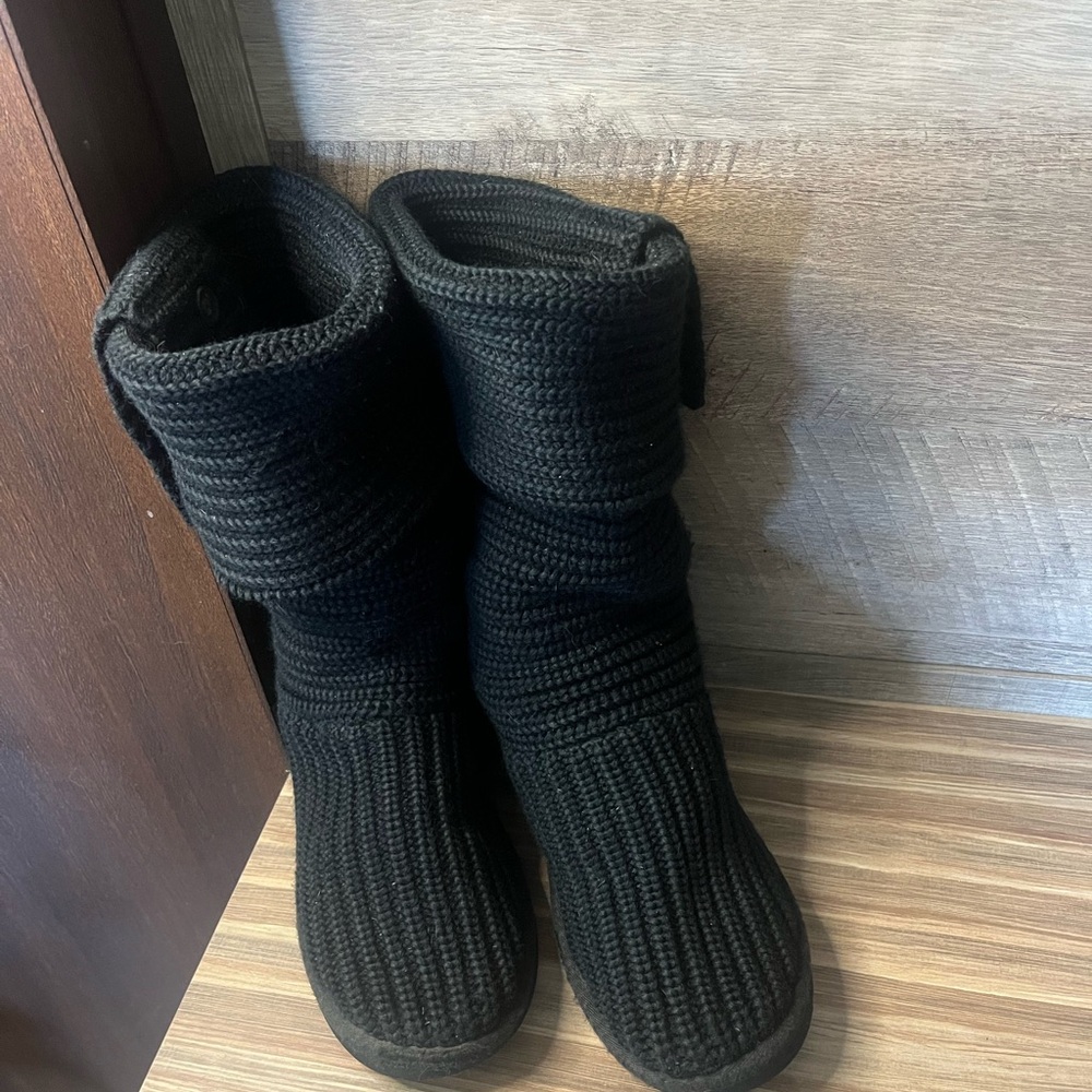UGG Cardy Black Knit Boots
